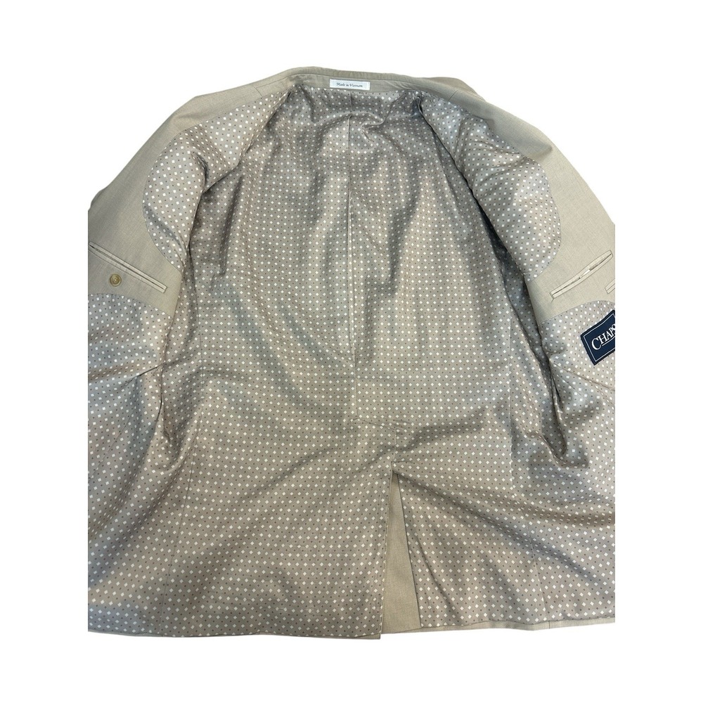 Chaps Blazer Mens 46 Regular Tan Button Up Lined Vented Coat Jacket - Picture 5 of 8